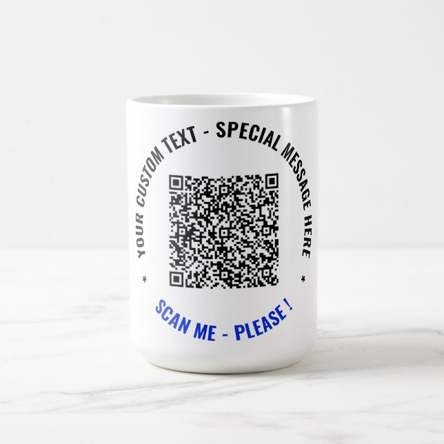Benutzerdefinierte QR-Code-Tasse Geben Sie Ihren T Kaffeetasse (Mittel)