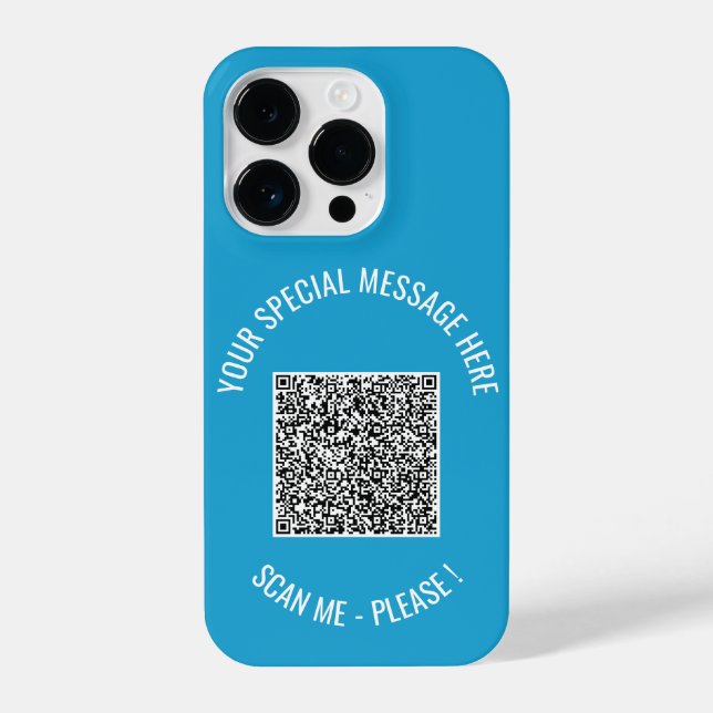 Benutzerdefinierte QR-Code-Textspezialmeldung Ihre iPhone 14 Pro Hülle (Rückseite)