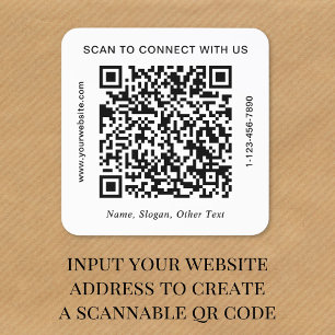 Benutzerdefinierte QR-Code Unternehmen Quadratischer Aufkleber