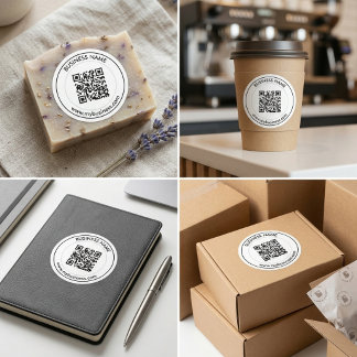 Benutzerdefinierte QR-Code-Unternehmensmarkierung Runder Aufkleber