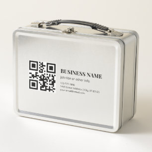 Benutzerdefinierte QR-Code-Vorlage für Geschäftsna Metall Brotdose