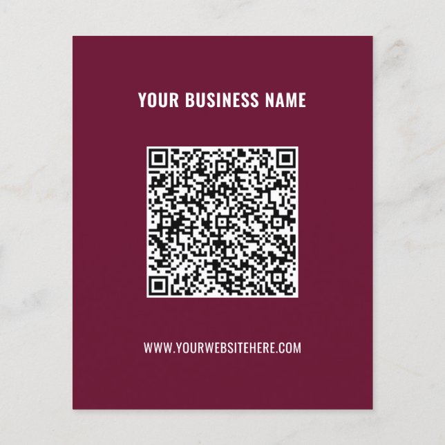 Benutzerdefinierte QR-Codeinformationen und Text-F Flyer (Hinten)