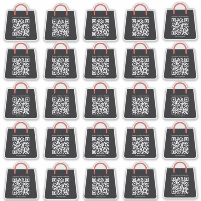 Benutzerdefinierte QR-Werbecode-Shopping-Sticker Aufkleber (Vorderseite)