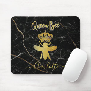 Benutzerdefinierte QUEEN BEE Schwarz Marmor Gold - Mousepad