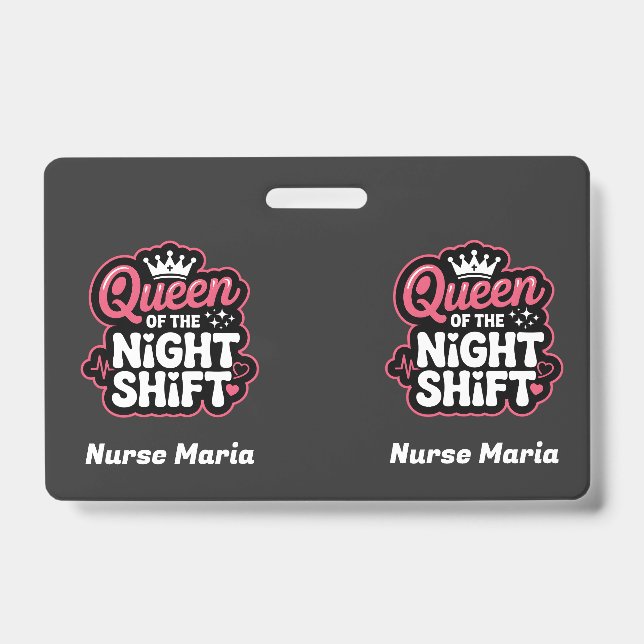 Benutzerdefinierte Queen of the Night Shift Rosa K Ausweis (Vorderseite)