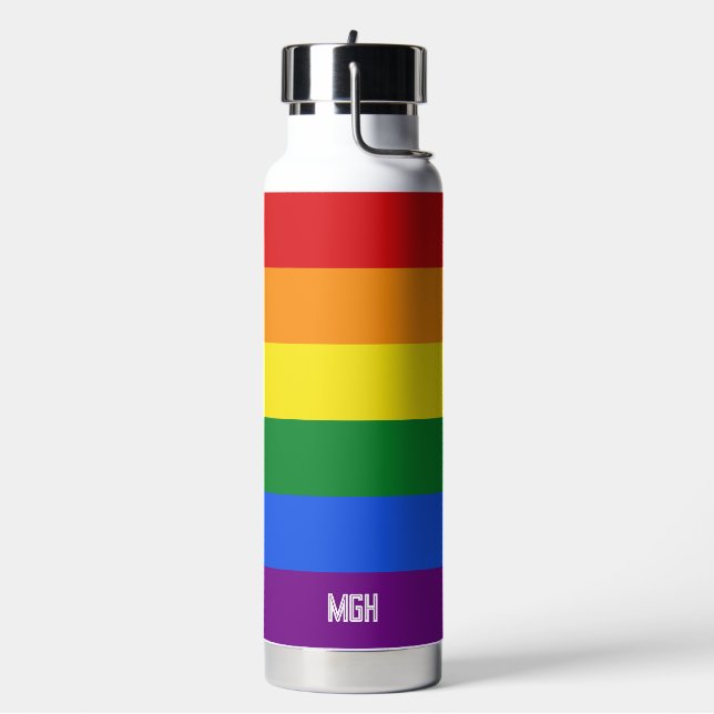 Benutzerdefinierte Rainbow-Flag für Monogramm Trinkflasche (Links)
