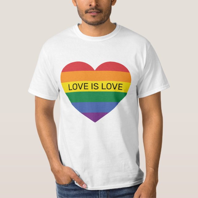 Benutzerdefinierte Rainbow-Liebe T-Shirt (Vorderseite)