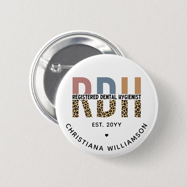 Benutzerdefinierte RDH registrierte Zahnhygieniker Button (Vorne & Hinten)