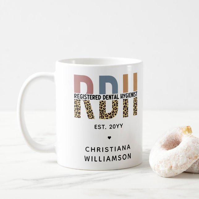 Benutzerdefinierte RDH registrierte Zahnhygieniker Kaffeetasse (Mit Donut)