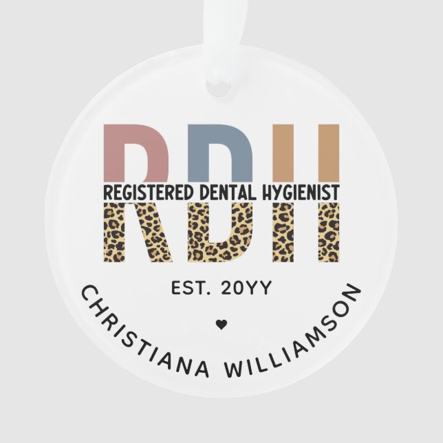 Benutzerdefinierte RDH registrierte Zahnhygieniker Ornament (Vorderseite)