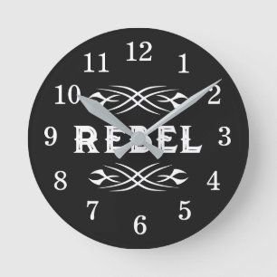 Benutzerdefinierte Rebellen-Wanduhr mit Tattoo-Str Runde Wanduhr