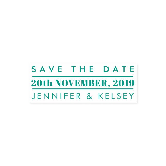 Benutzerdefinierte rechteckige Save the Date Hochz Permastempel (Design)