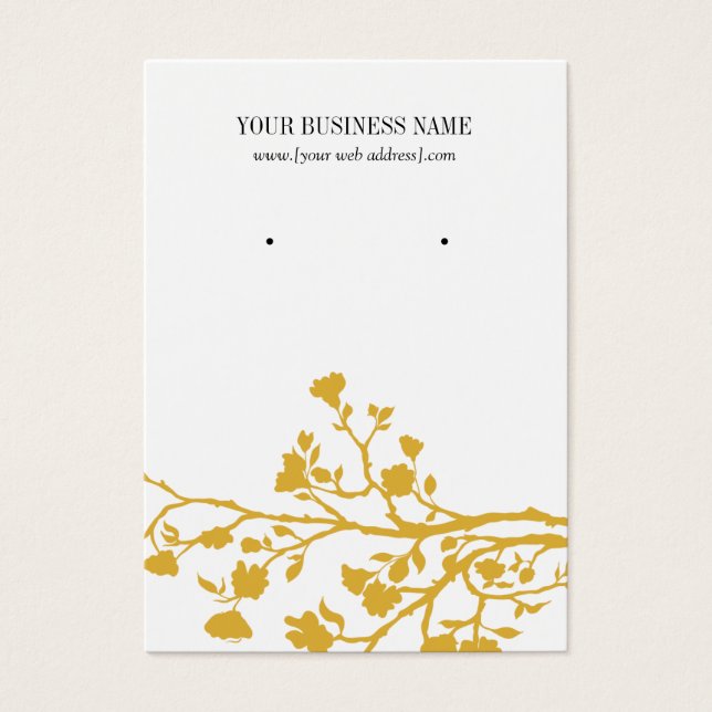 Benutzerdefinierte Red White Blume Earring Card (Vorderseite)