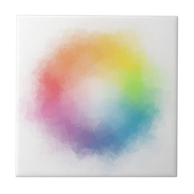 Benutzerdefinierte Regenbogenfarben Abstrakte Eleg Fliese (Vorderseite)