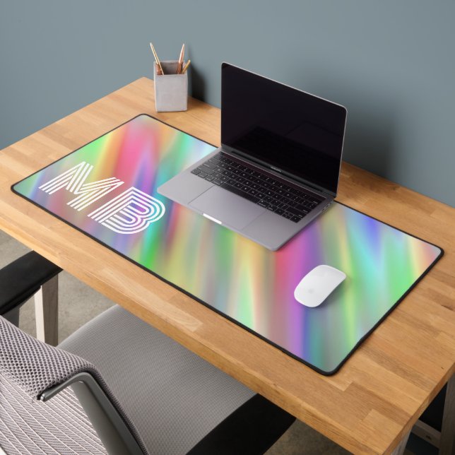 Benutzerdefinierte Regenbogenfarben Streifen Gefär Schreibtischunterlage (Büro 2)