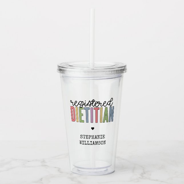 Benutzerdefinierte registrierte Diätitin mehrfarbi Acryltrinkbecher (Vorderseite)