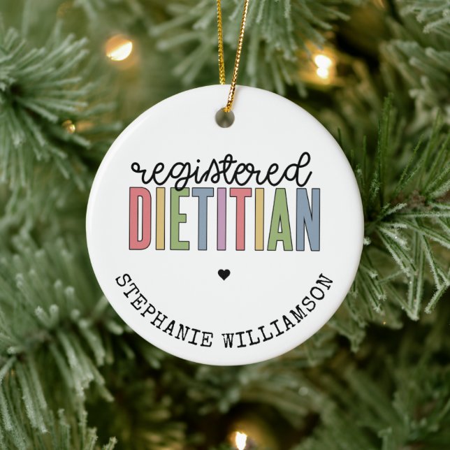 Benutzerdefinierte registrierte Diätitin mehrfarbi Keramik Ornament (Baum)