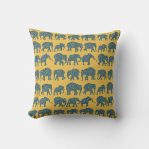 Benutzerdefinierte Reihen von Paisley Elephants Pi Kissen