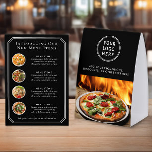 Benutzerdefinierte Restaurant-Werbung Schwarz Tischaufsteller
