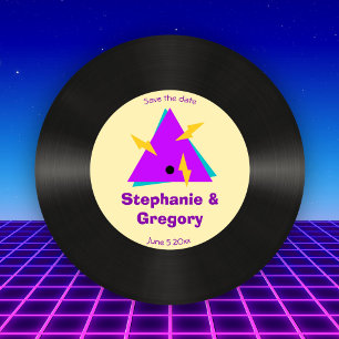 Benutzerdefinierte Retro-80er-Jahre-Faux-Vinyl-Sch Einladung