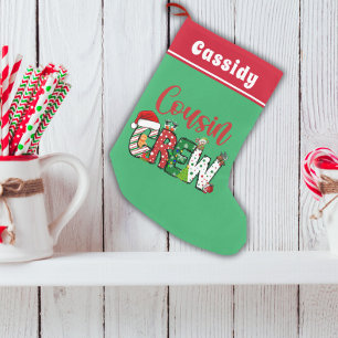 Benutzerdefinierte Retro-Cousin-Crew Weihnachten Kleiner Weihnachtsstrumpf