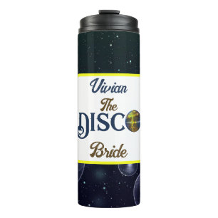 Benutzerdefinierte Retro-Disco-Junggesellinnenabsc Thermosbecher