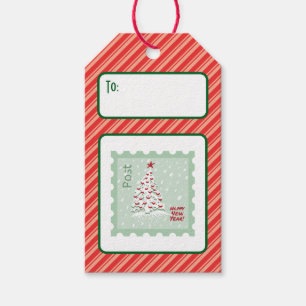 Benutzerdefinierte Retro-Papierstempel Post-Schnee Geschenkanhänger