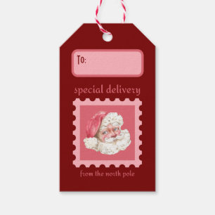Benutzerdefinierte Retro-Papierstempel Weihnachtsm Geschenkanhänger