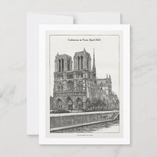Benutzerdefinierte Retrokarte schwarz-weiß Notre D Postkarte