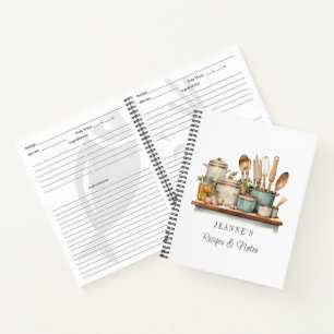 Benutzerdefinierte Rezepte Töpfe Pfannen Kochutens Notizbuch