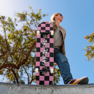 Benutzerdefinierte rosa Abstrakte Geometrie Skateboard