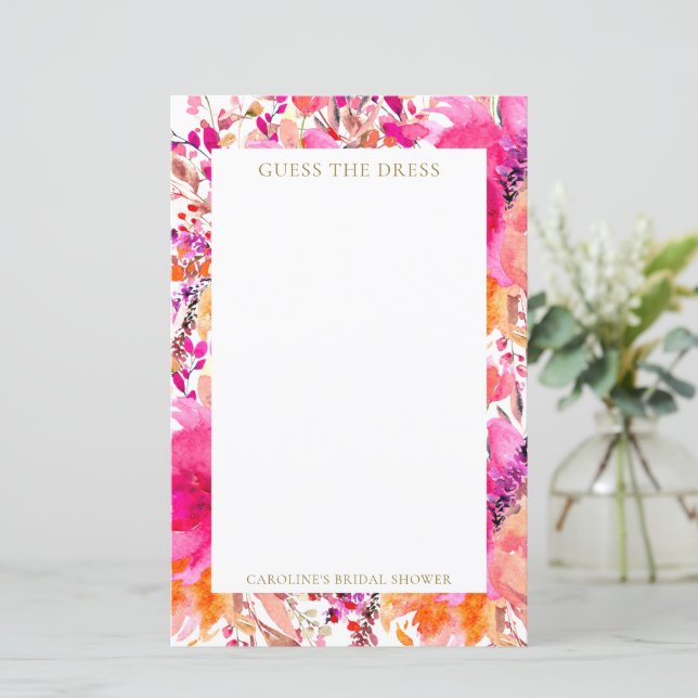 Benutzerdefinierte rosa Blume Raten Sie das Dress  (Stehend Vorderseite)