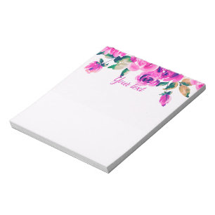benutzerdefinierte rosa floral notizblock