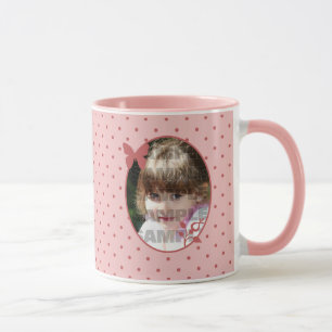 Benutzerdefinierte rosa Fotoplatte Tasse