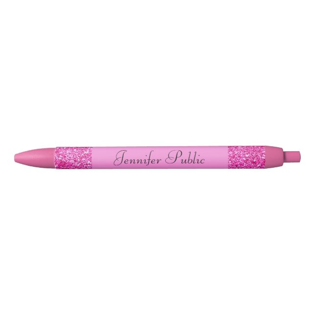Benutzerdefinierte rosa Glitzer Personalisierte Vo Kugelschreiber (Vorderseite)