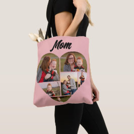 Benutzerdefinierte rosa Herzform Familienfoto Coll Tasche