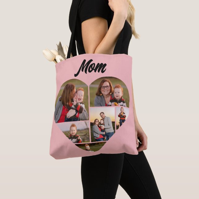 Benutzerdefinierte rosa Herzform Familienfoto Coll Tasche (Von Nahem)