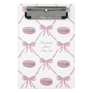 Benutzerdefinierte rosa Macarons Frilly Coquette f Mini Klemmbrett