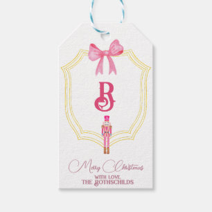 Benutzerdefinierte rosa Monogram Nutcracker-Gesche Geschenkanhänger