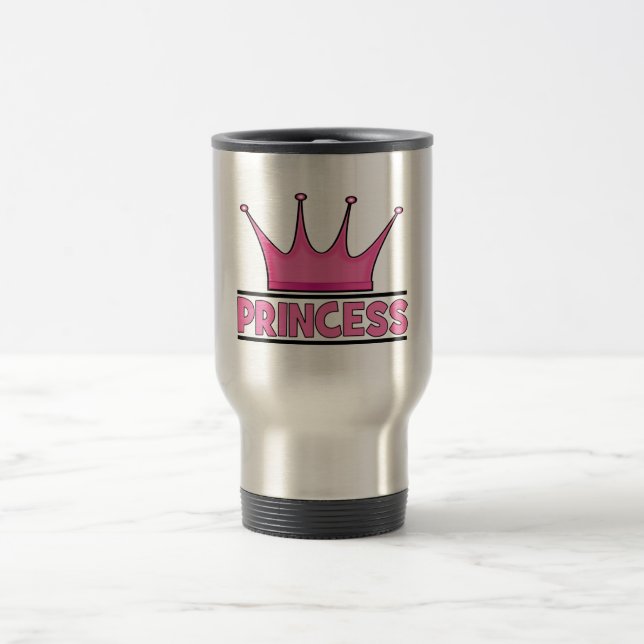 Benutzerdefinierte rosa Prinzessin Reisebecher (Mittel)