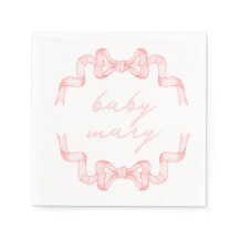 Benutzerdefinierte rosa Schleife Baby Shower Servi