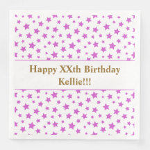 Benutzerdefinierte rosa Sterne mit Geburtstagspart