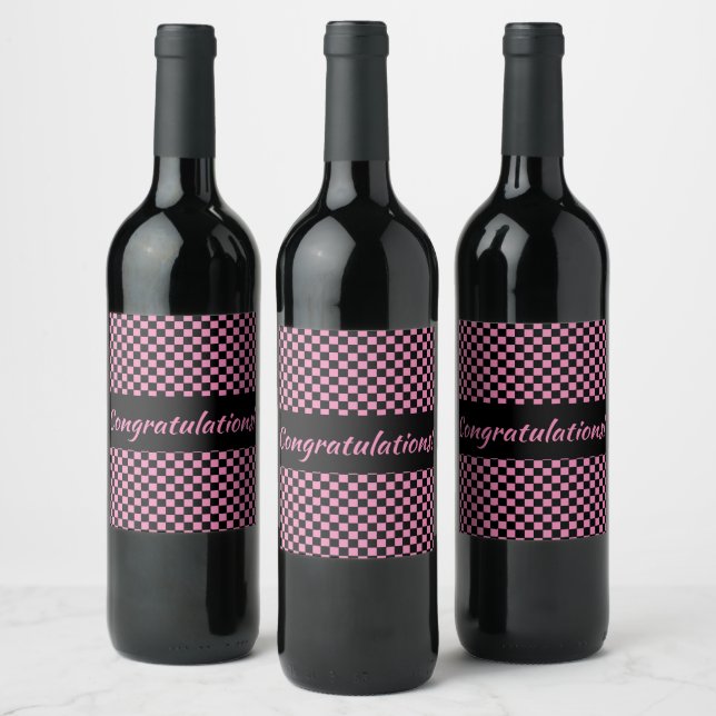 Benutzerdefinierte rosa und schwarze Karton Weinetikett (Flaschen)