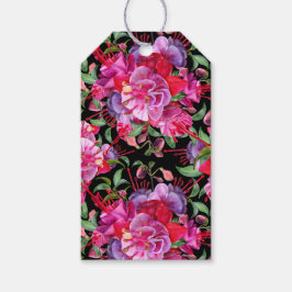 Benutzerdefinierte rosa und schwarze Wasserfarbe F Geschenkanhänger