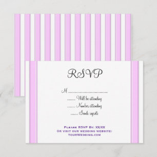 Benutzerdefinierte rosa weiße Streifen 3,5x5" RSVP Karte