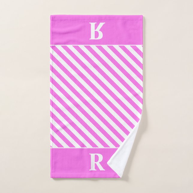Benutzerdefinierte rosa/weiße Streifen Handtuch (Handtuch)