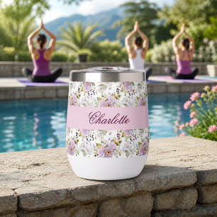 Benutzerdefinierte rosa Wildblumen-Name-Script-Blu