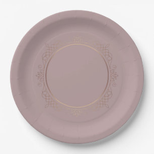 Benutzerdefinierte Rose Gold Blank Vorlage hinzufü Pappteller