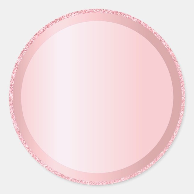 Benutzerdefinierte Rose Gold-Glitzer-Blindvorlage  Runder Aufkleber (Vorderseite)