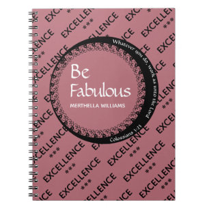 Benutzerdefinierte Rose rosa FABULOUS Motivierend Notizblock